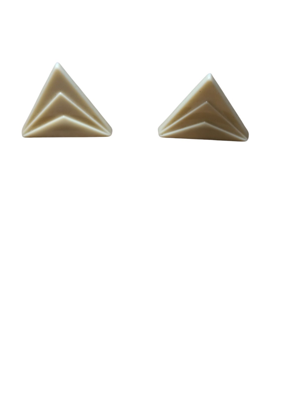 Vogue Art Deco Triangle Celluloid Earrings Clip On Hollywood Regency