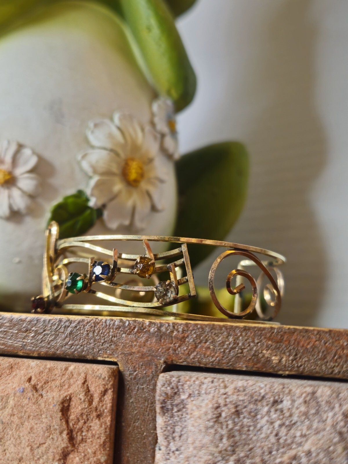 Musical Gold Filled Vintage Cuff Bracelet