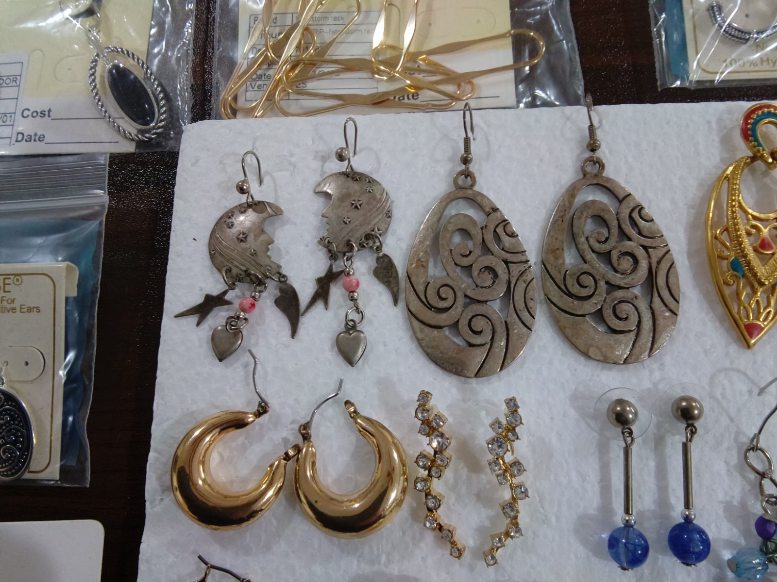 36 Pairs of Pierced Earrings Vintage to New, Different Styles