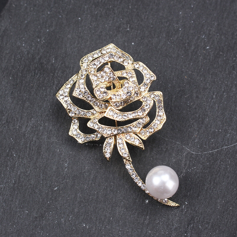 High-end Fashion Elegance Openwork Rose Brooch Women Men Jewelry Gift
