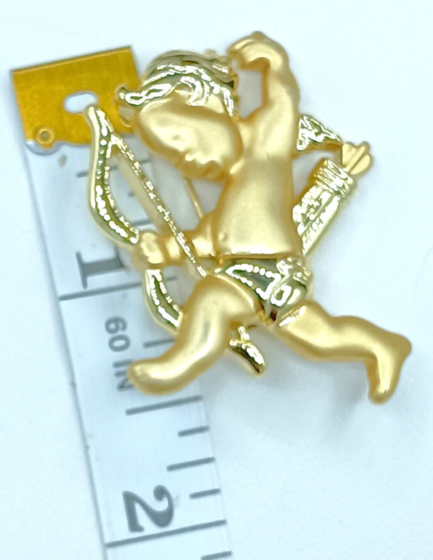 Vintage Cupid Booch Cherub Angel Gold Tone AJC Signed 1.75″