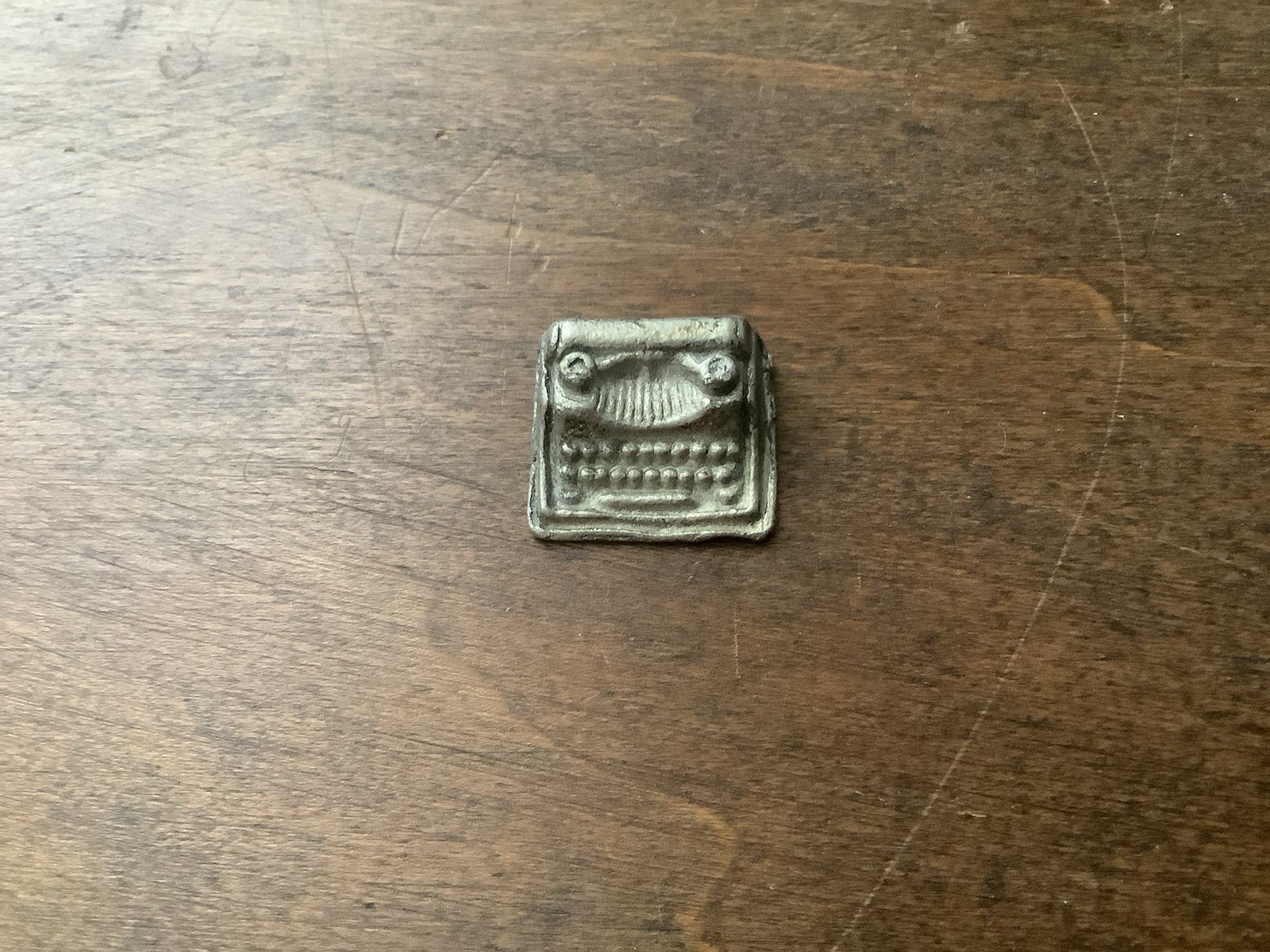 Vintage Metal Manual Typewriter Charm Pendant 1980s Taiwan .5in