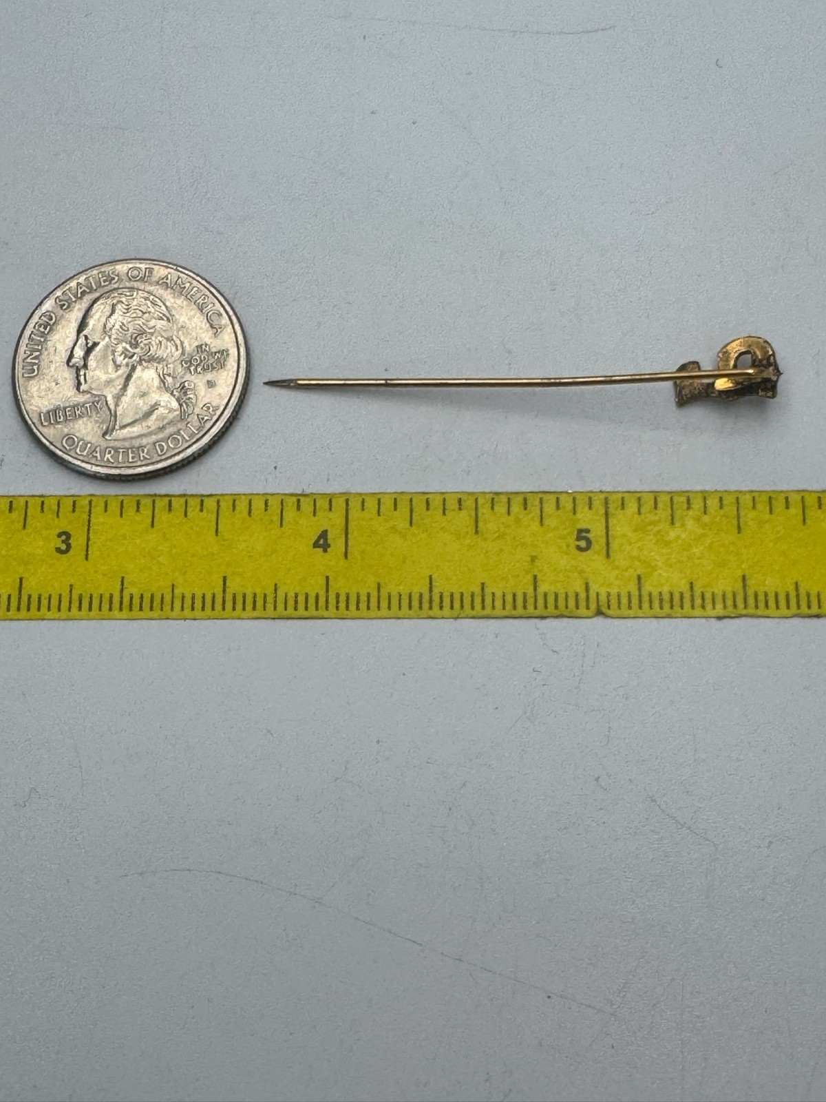 Victorian Letter P Stick Pin Art Nouveau Embossed Floral Initial Vintage
