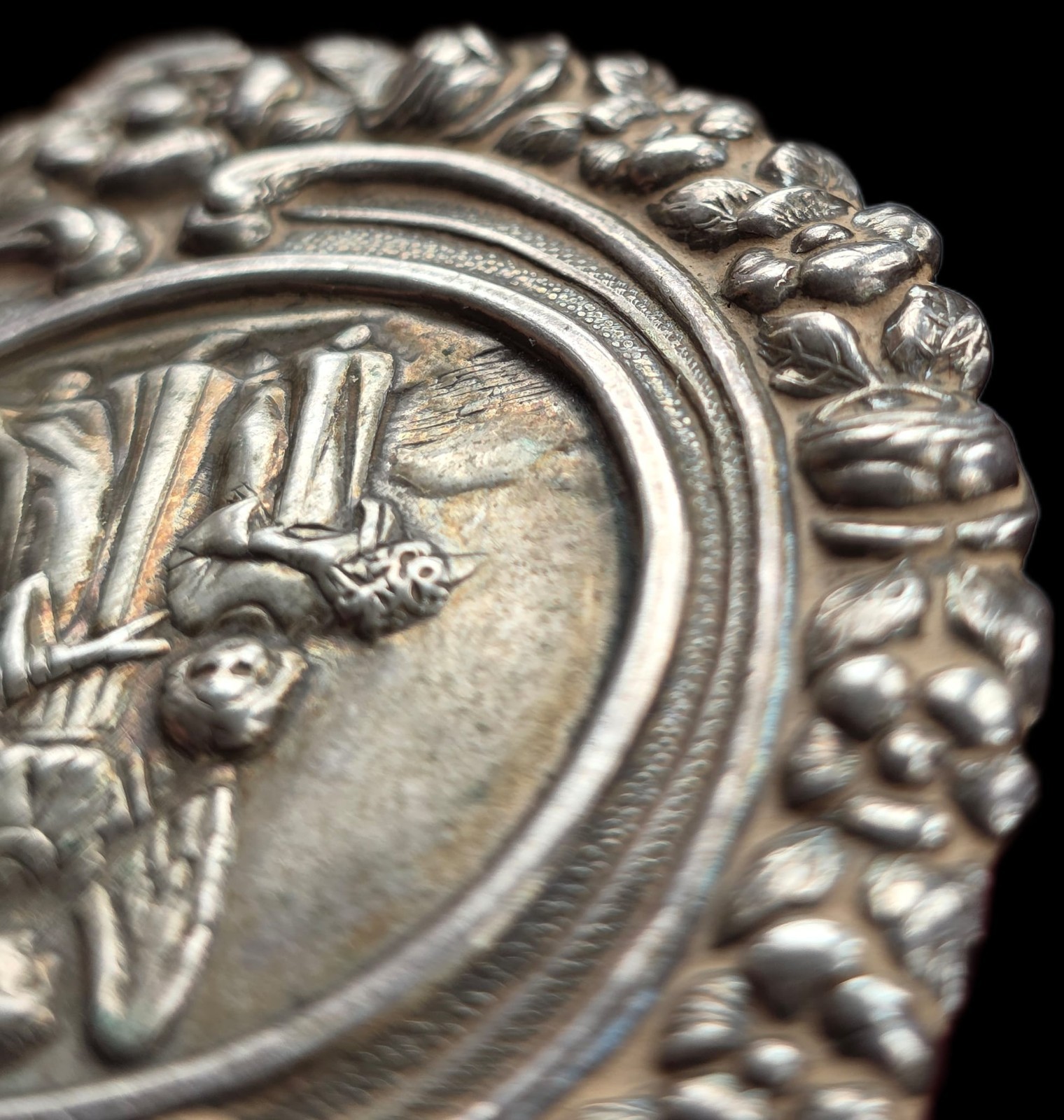 Fine Antique 19Th Century Art Nouveau Silver Divine Protection Pendant Ca 1890
