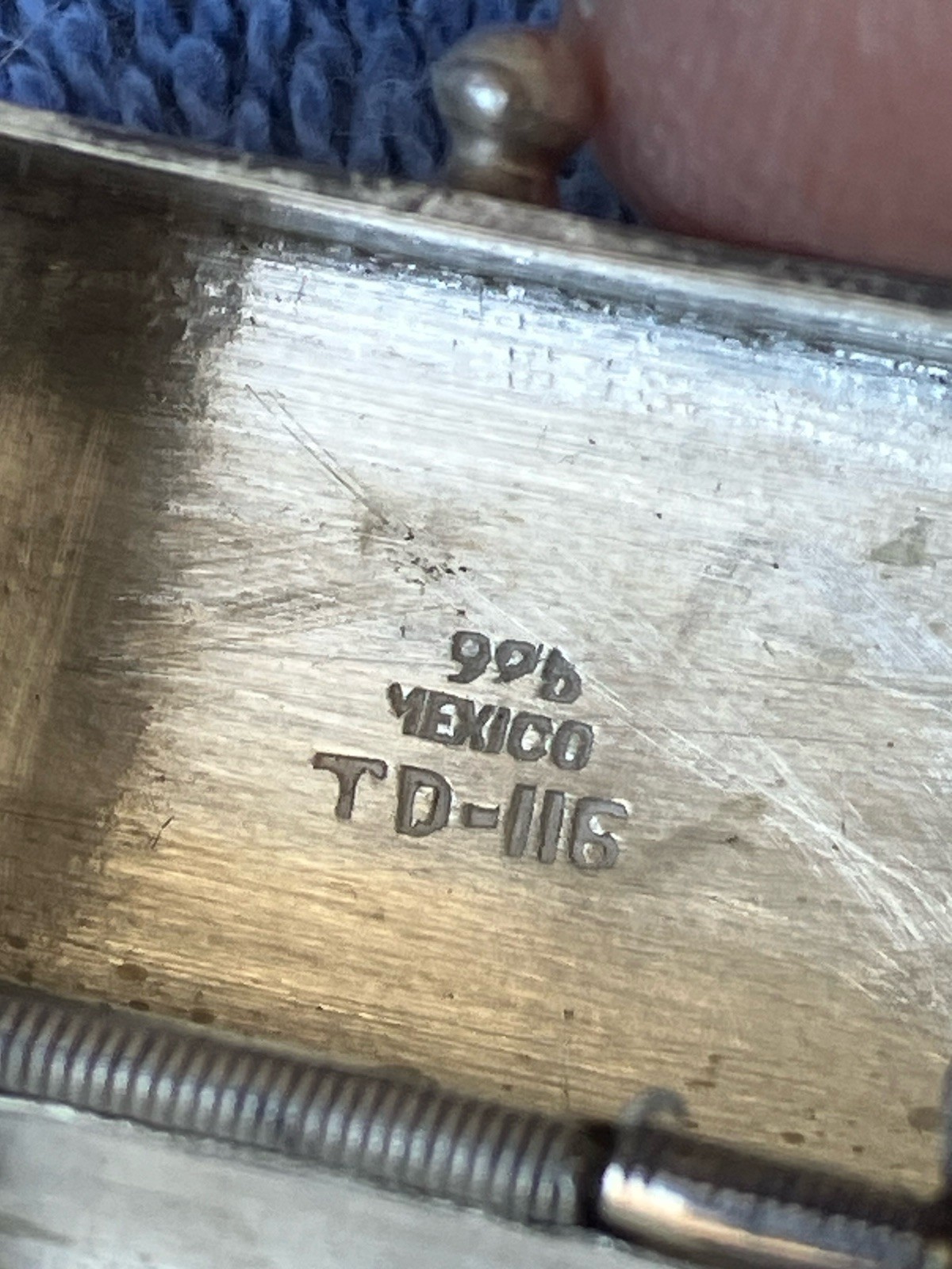 Vintage 996 Mexico Td- 116 Sterling Silver 925 Small Purse Pendant Necklace