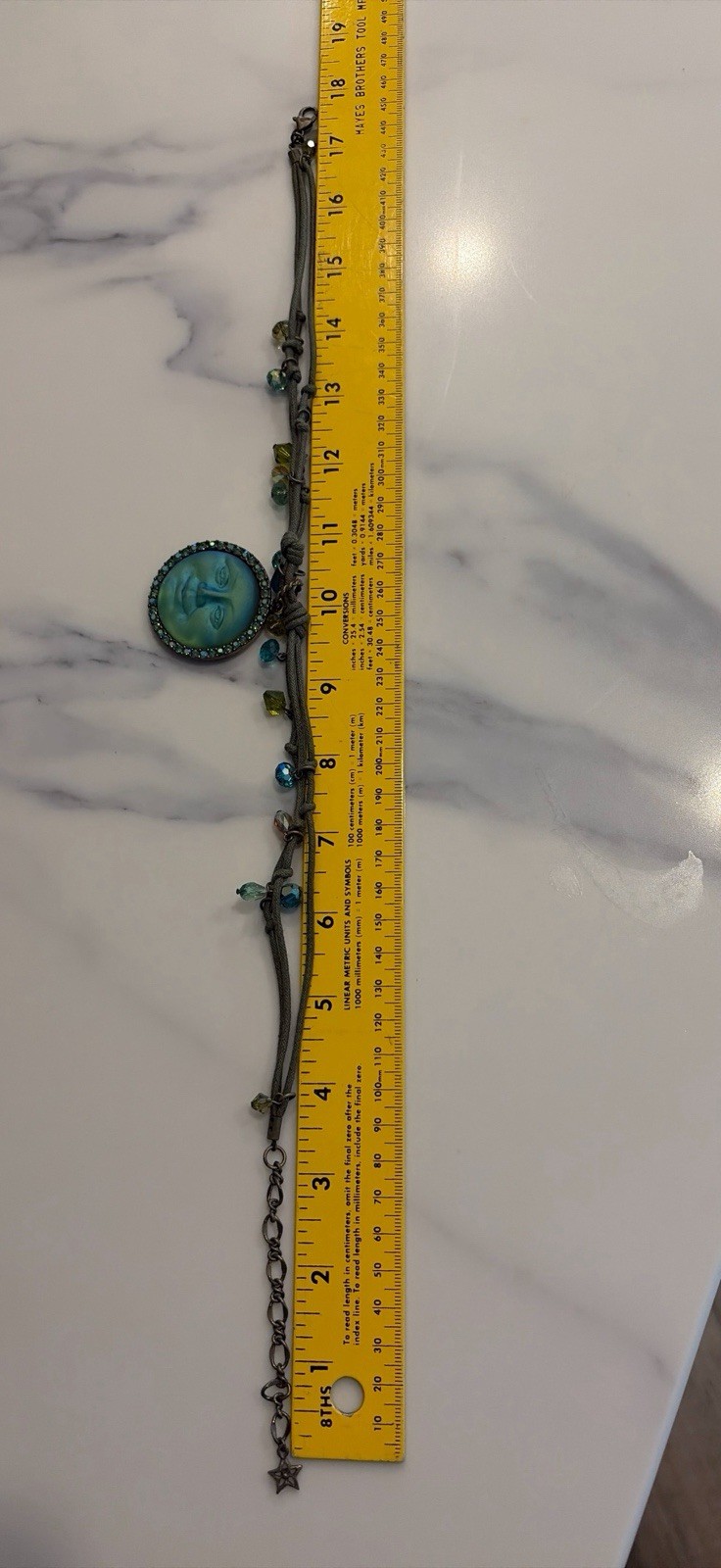 Retired Signed Kirks Folly Seaview Moon Face Aurora Borealis Crystal Necklace