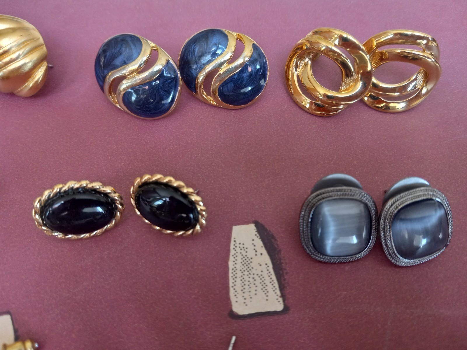 15 Pair of Vintage Pierced Earrings Monet , Trifari , Revere Gold Tone Fashion