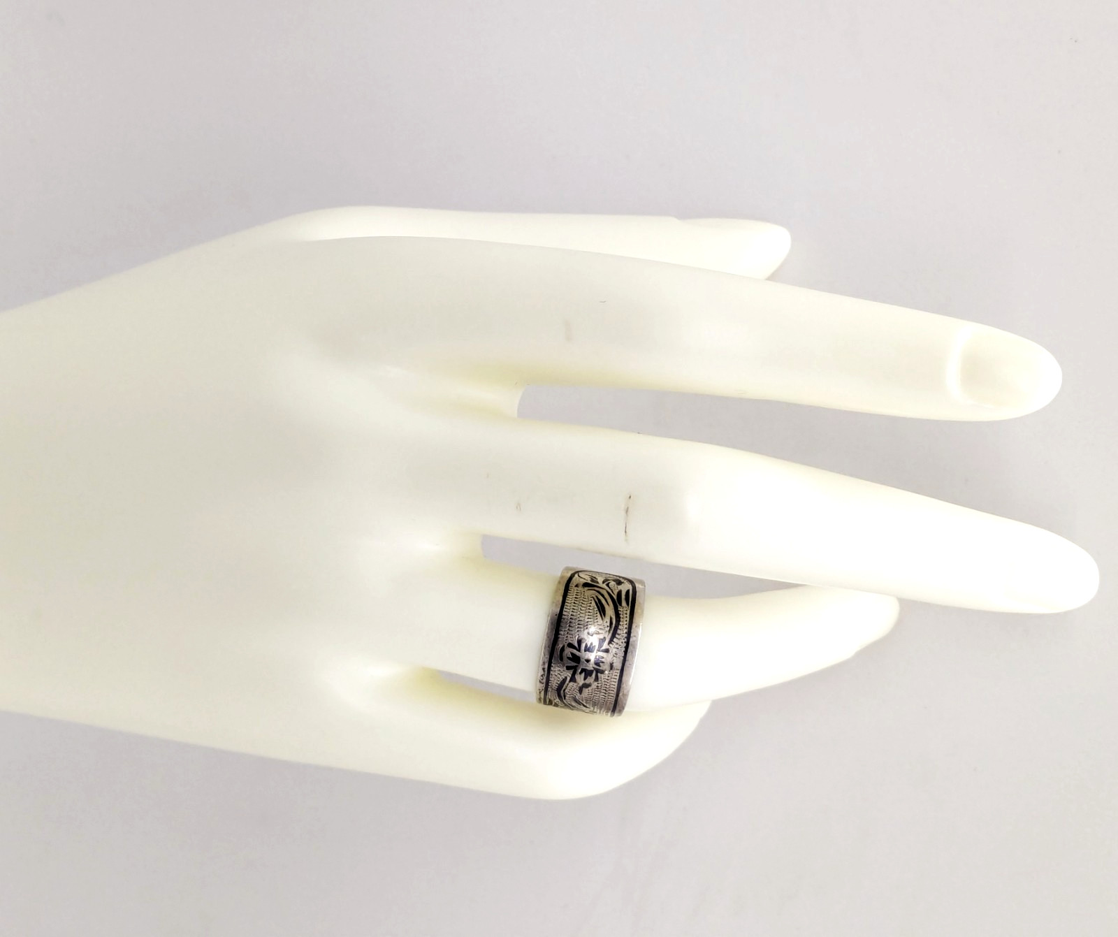 Vintage RING KUBACHI Silver⭐️916 stamp Star ussr with Blackening-size: 6.5US #13