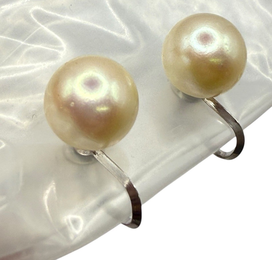 Vintage Faux Pearls 11mm Screw Back Earrings Elegant Classic Look