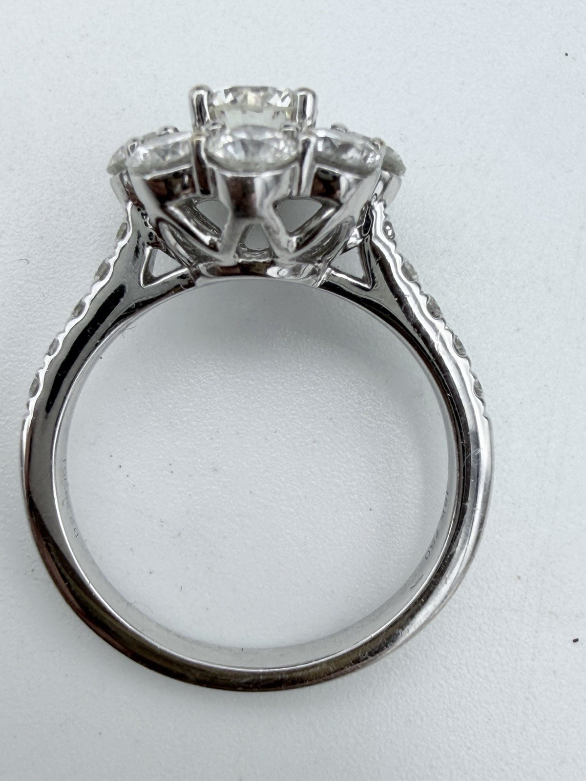 GORGEOUS 18K WHITE GOLD & NATURAL DIAMOND CLUSTER RING 2.29 CTW “JGJ” 6 3/4