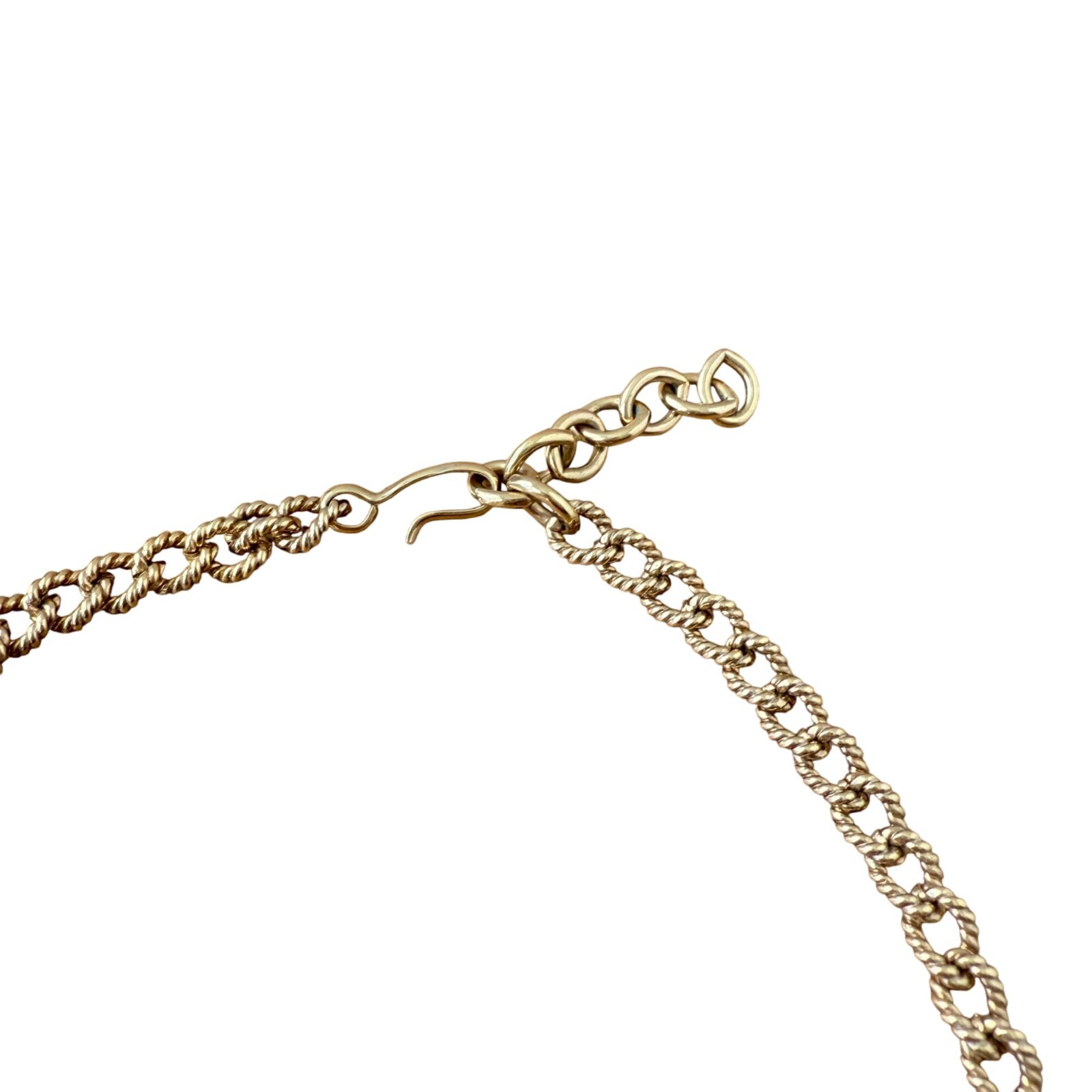 Vintage Monet Gold Tone Chain NecklaceTeardrop faux pearl and stones & Hook Clas