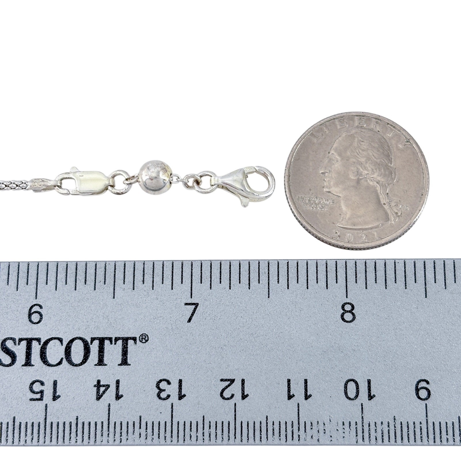 Vintage Sterling Silver 925 Popcorn Chain Bracelet 7.5″