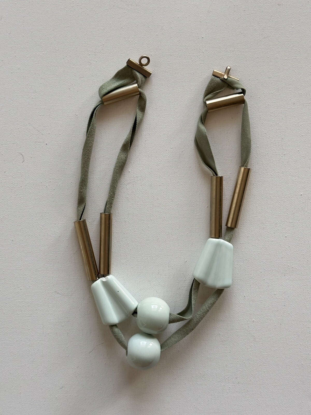 Marion Vidal Aqua And Gold Colored Metal Ceramic Necklace