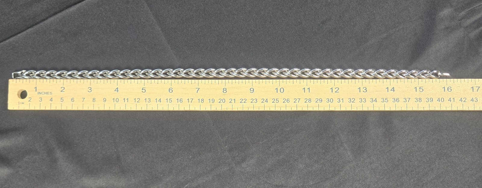 Vintage Signed Napier Silver-Tone Braided Wheat Spiga Chain Necklace Pat.4774743