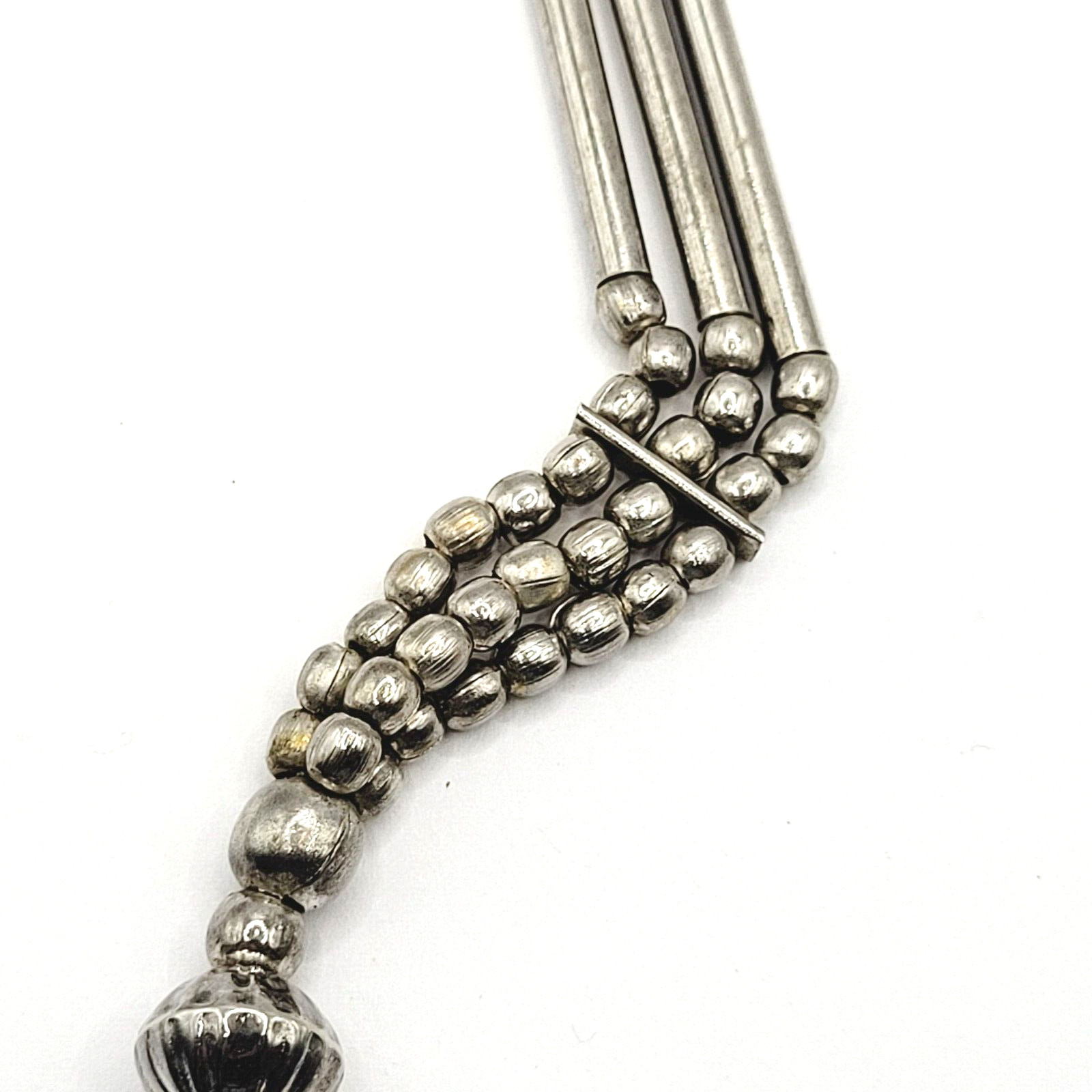 Unique Style Native Brutalist Industrial Silver Tone Metal Vtg Necklace 29 Inch