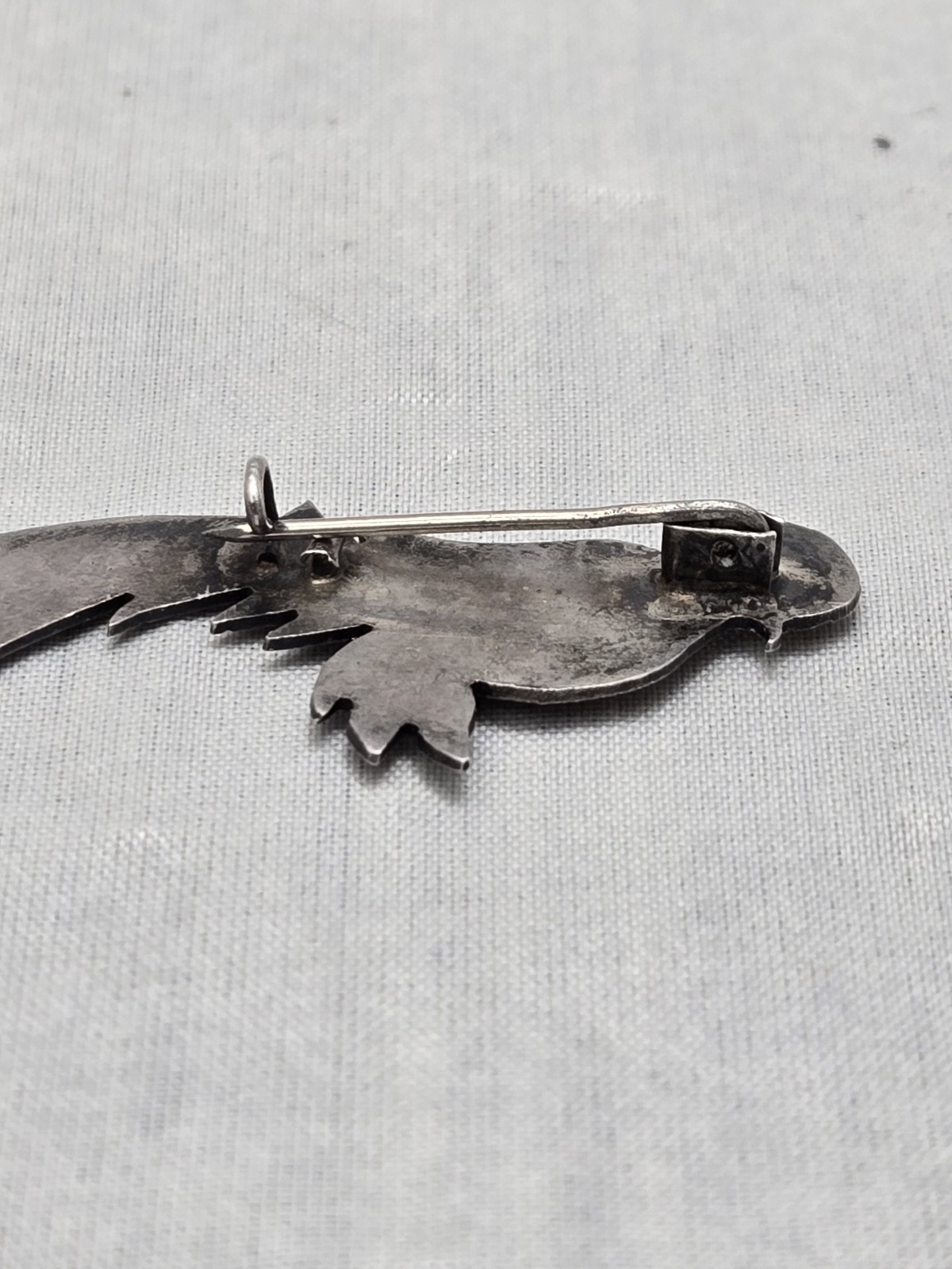Quetzal Bird Figural 900 Silver Detailed Signed Guatemala Vintage Pin Brooch