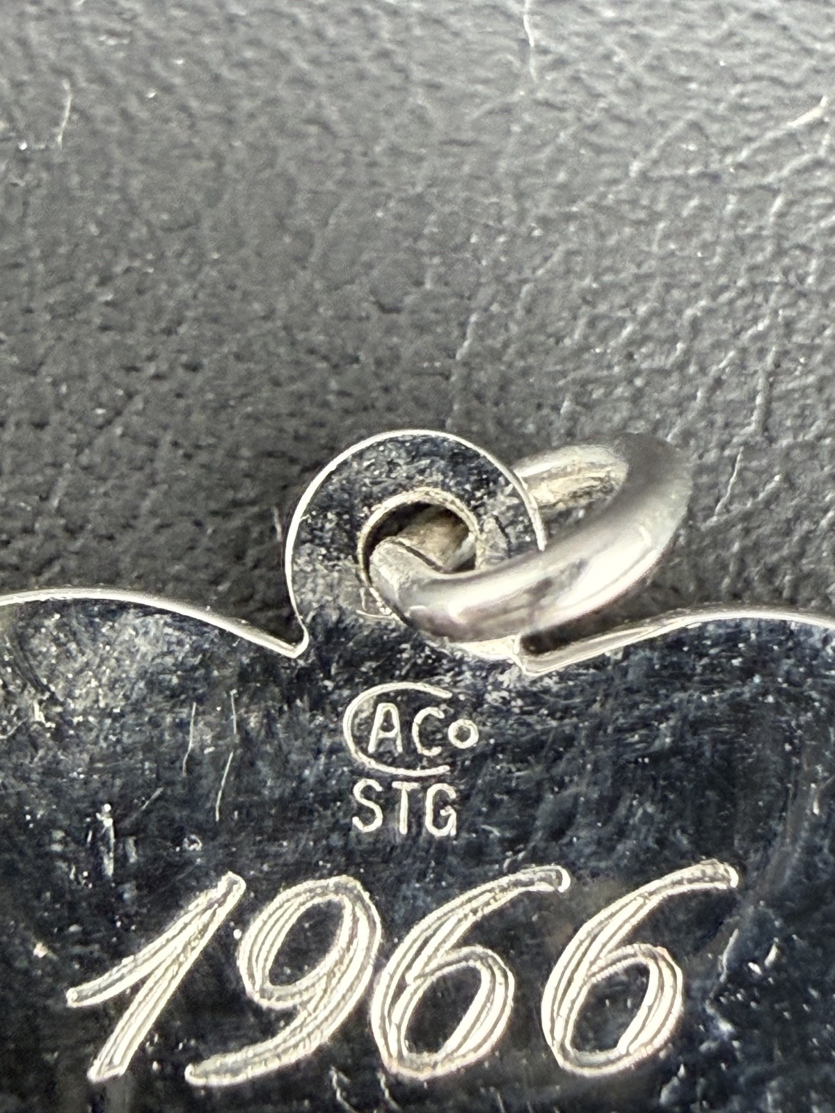 Vintage Sterling Silver Heart Charm “Grandmother” 1966 Xmas