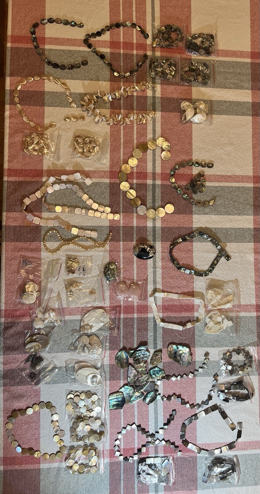 Mother Of Pearl Strands Lot Collection And Other Beautiful Shell Jewelry Pieces
