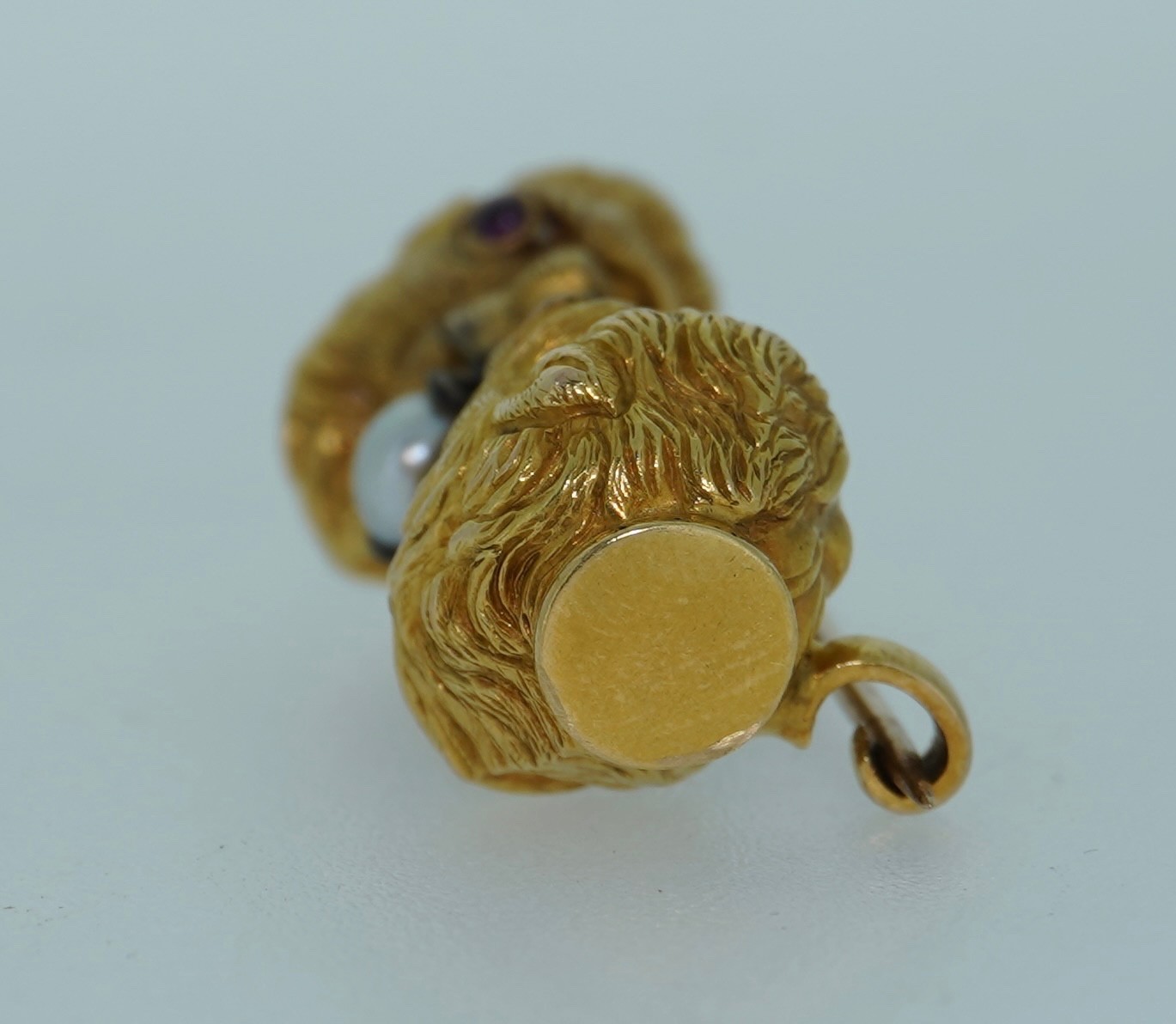 Art Nouveau 18K Double Lion Head Brooch