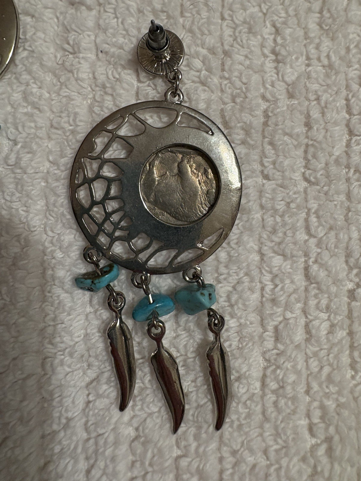 Buffalo Nickel Dreamcatcher Necklace & Earrings Set – Vintage Coin Jewelry