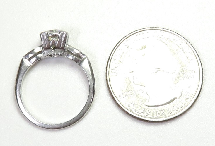Antique 1920’s Diamond Engagement Platinum Ring Size 6 UK-L1/2 EGL USA Art Deco
