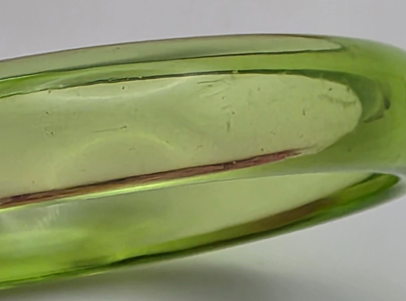 Vintage Translucent Avocado Green Lucite Bangle Bracelet 8″ 12.5mm Wide