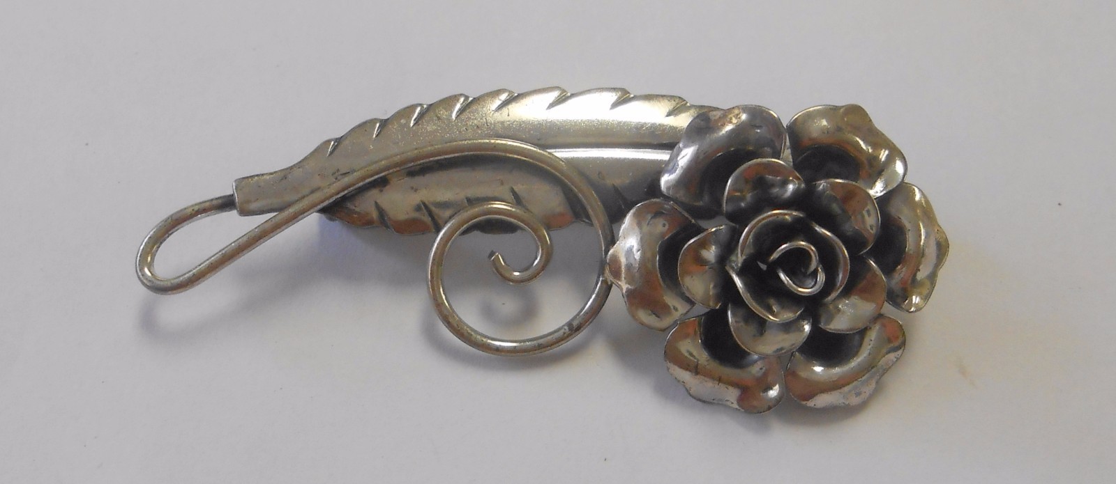 Vintage Jewelart Sterling 925 Silver Large Flower Brooch Pin 8.4 Grams 60 mm