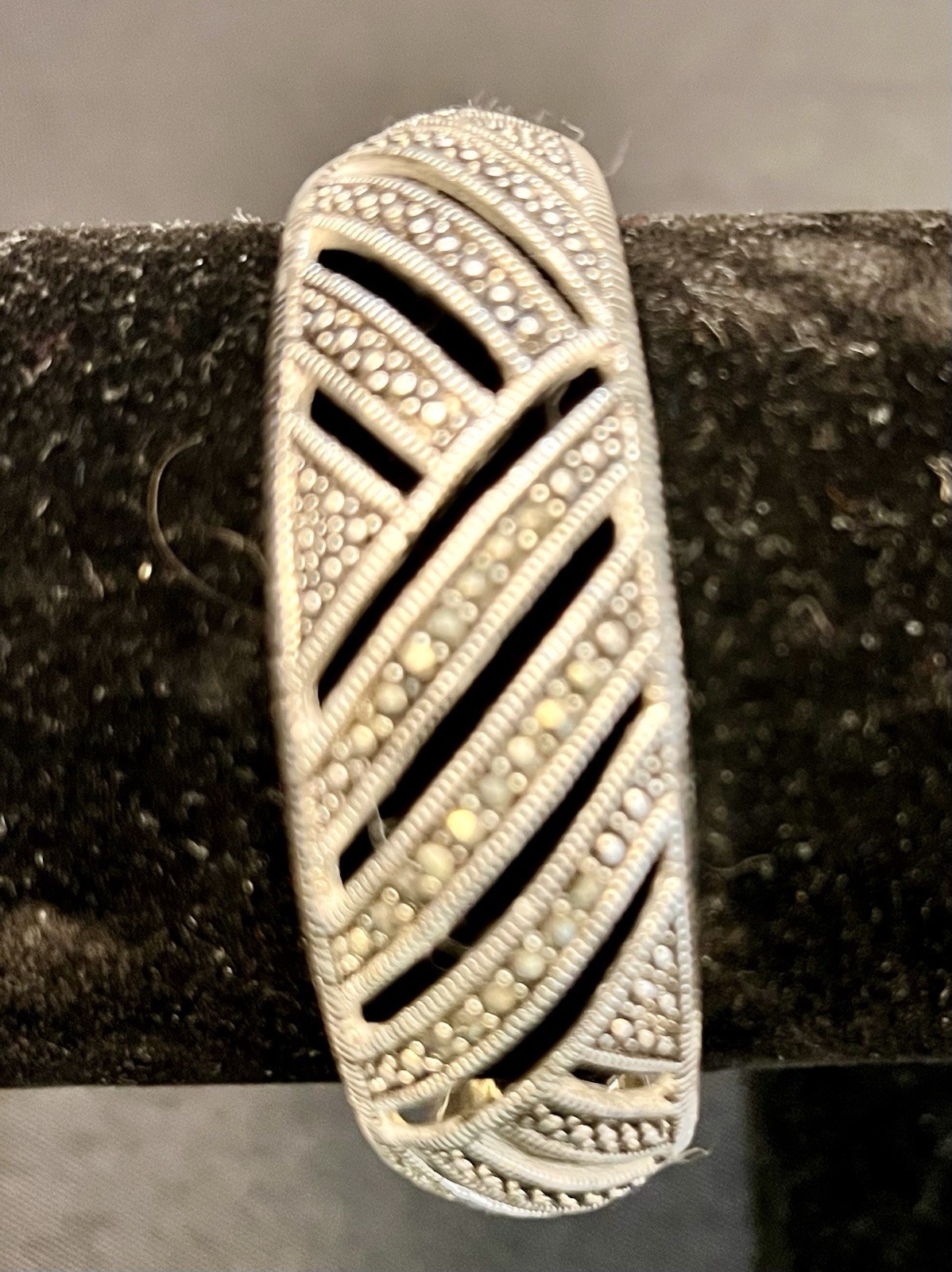 Marsala Marcasite Bracelet Silver Color Art Deco Geometric New In Box Cuff