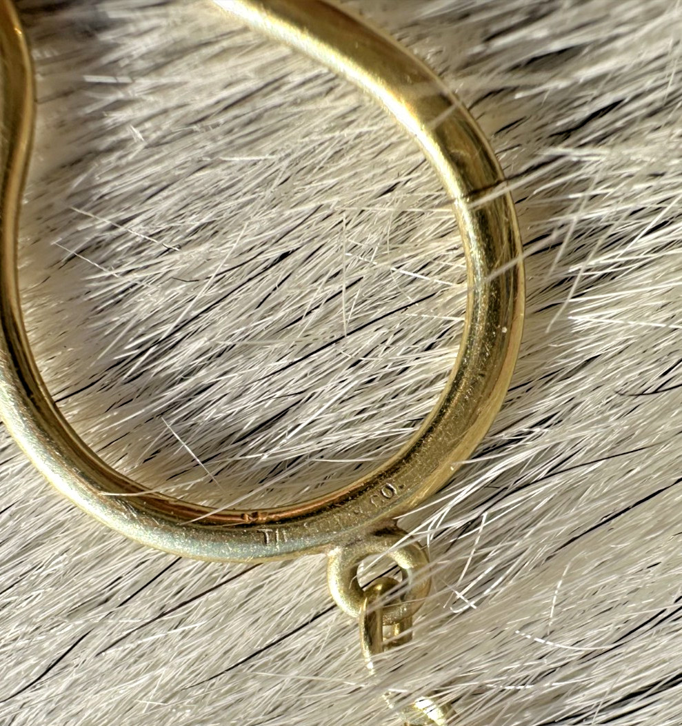 🫖 Rare 14k Yellow Gold Vintage Signed Tiffany & Co Bar Watch Chain Sister Clasp