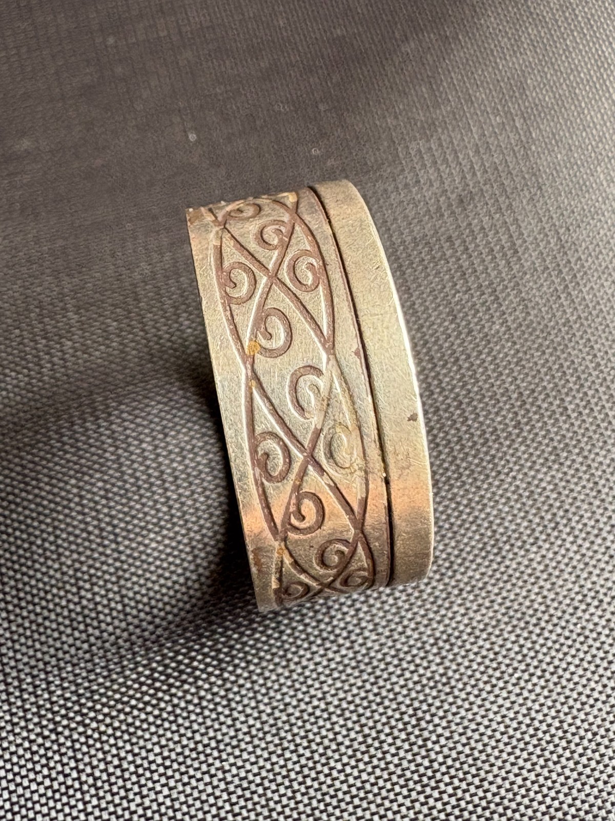 Vintage Silver Ring Handcrafted Moroccan Berber Design Ring Tribal Size 9 US