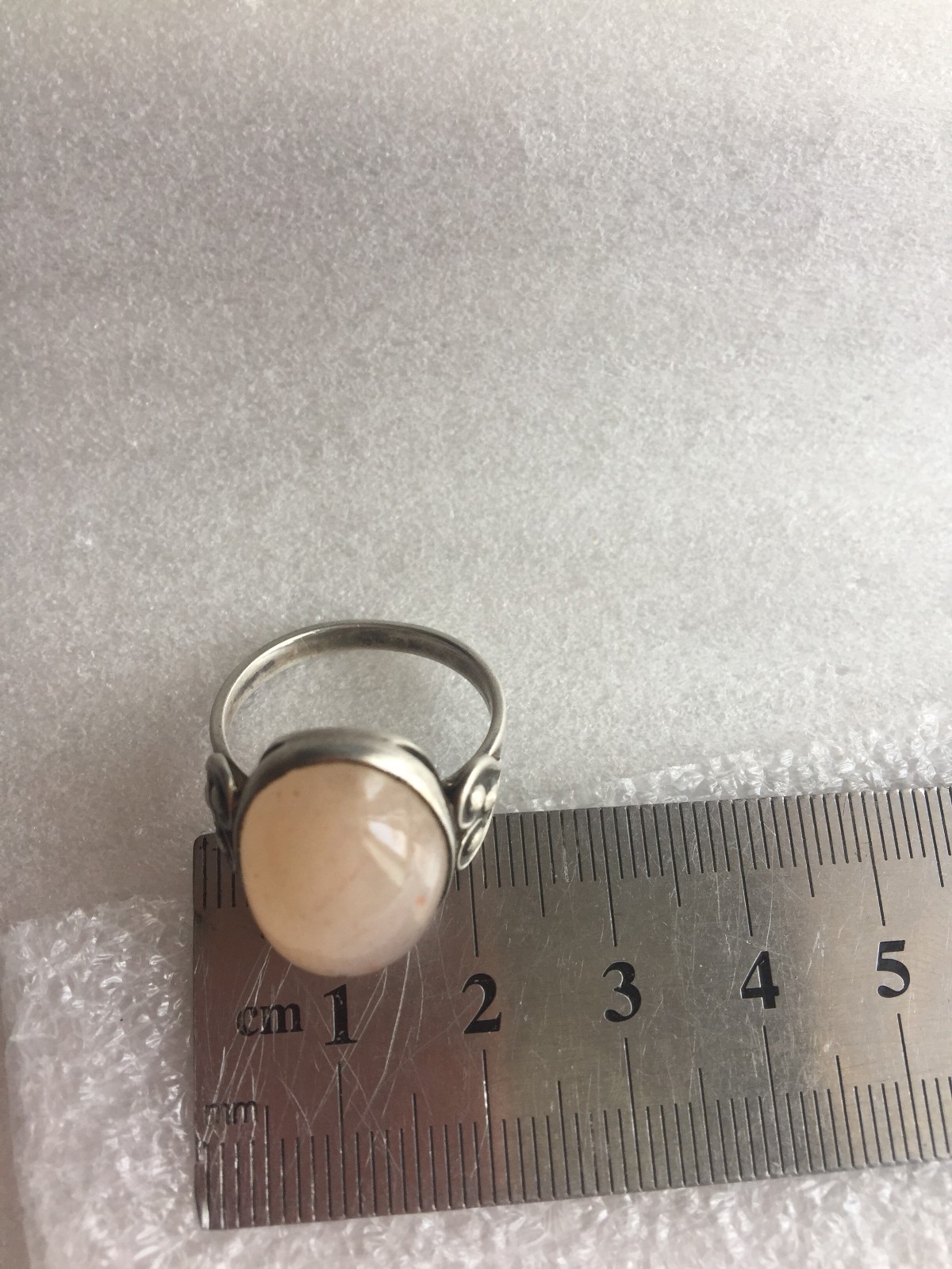 Rings USSR Rings Vintage Soviet Silver 875 Russia pink beige quartz