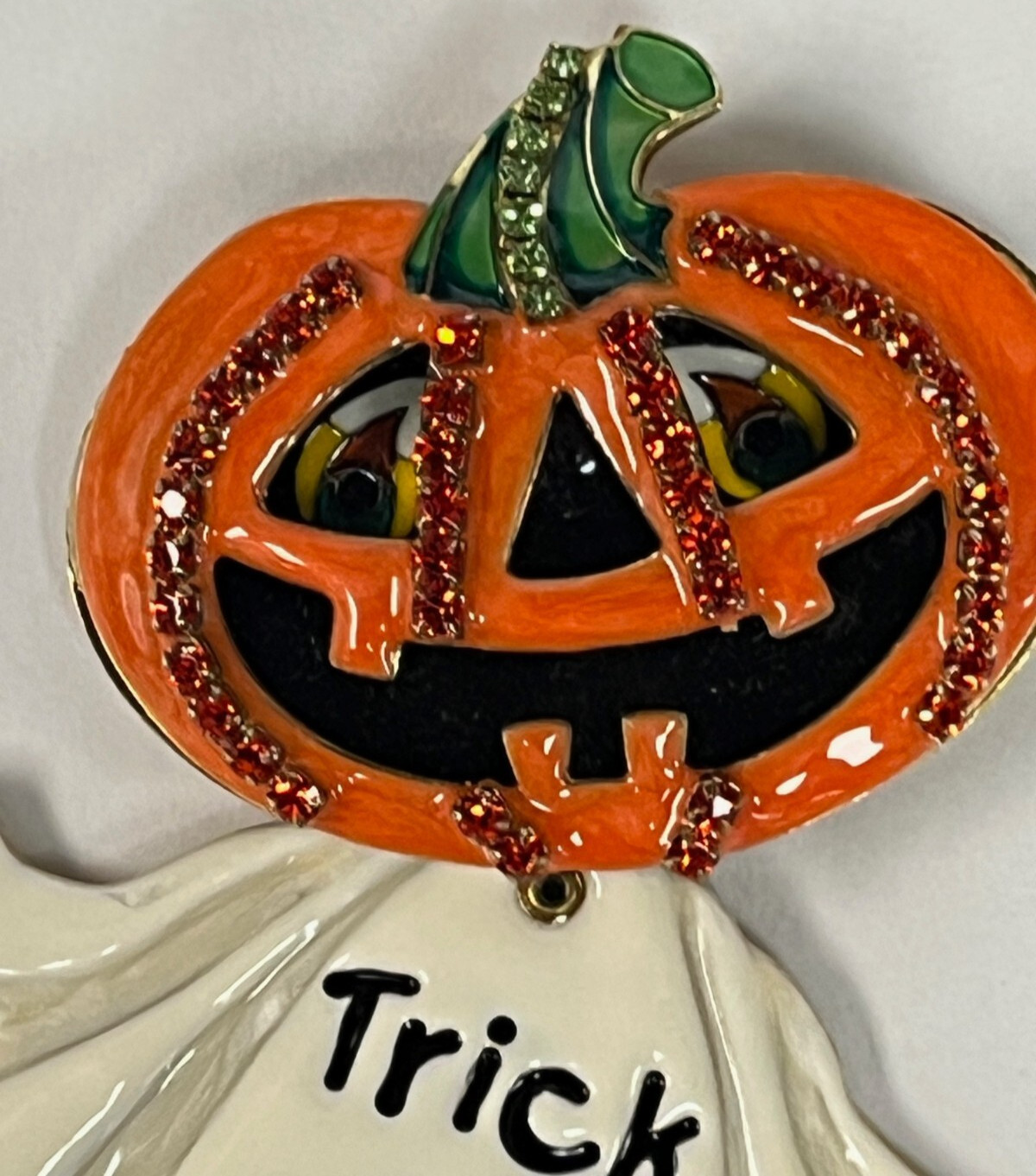 Lunch at the Ritz Trick or Treat Halloween Pumpkin Ghost with Pumpkin Earrings