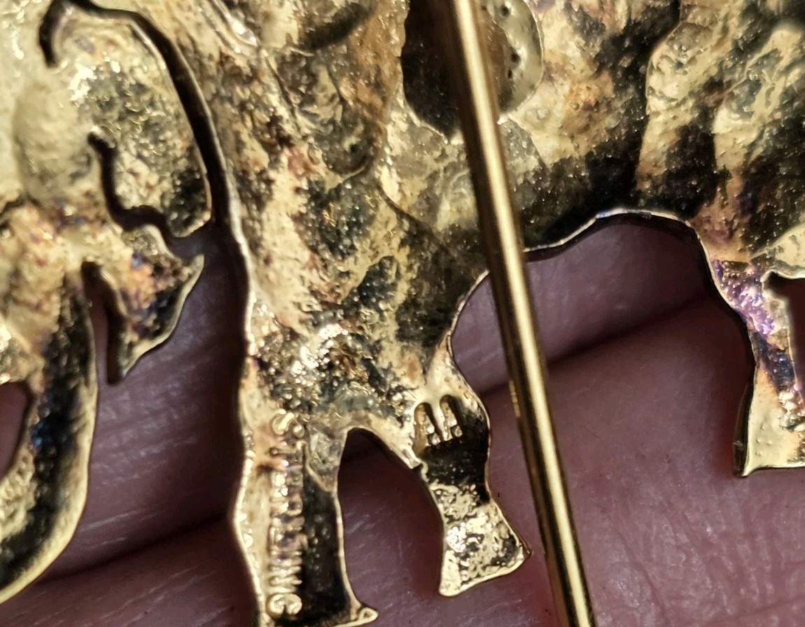 Sterling Gold Wash Elephant Stick pin