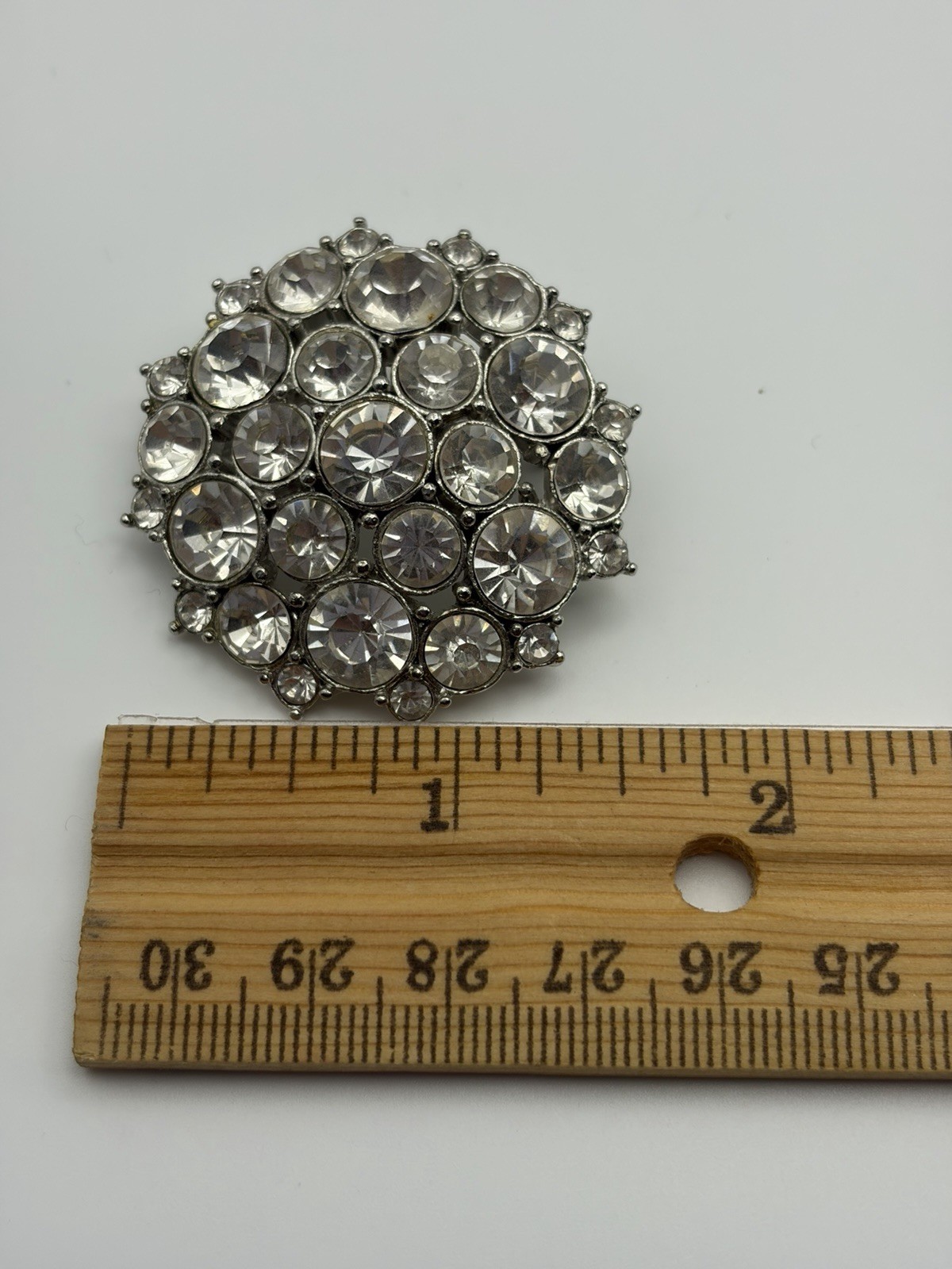 Monet Large Starburst Clear Rhinestone Brooch