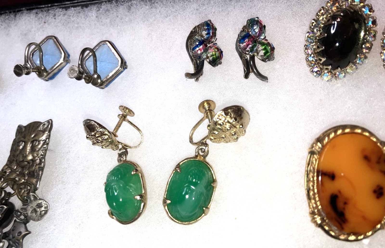 LOT OF 14 PAIRS OF VINTAGE ASSORTED STERL & Signed JEWELRY EARRINGS ALL WEARABLE
