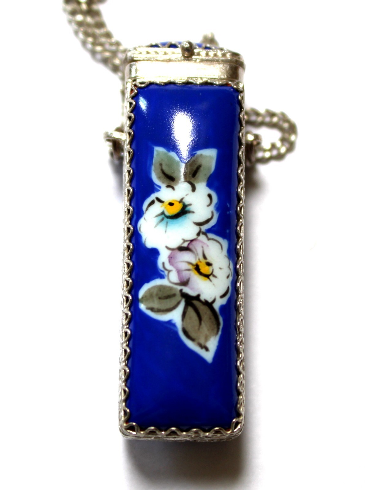 Vintage Enamel Hand Painted Russia Finift Jewelry Necklace-Locket 3 Variation#80
