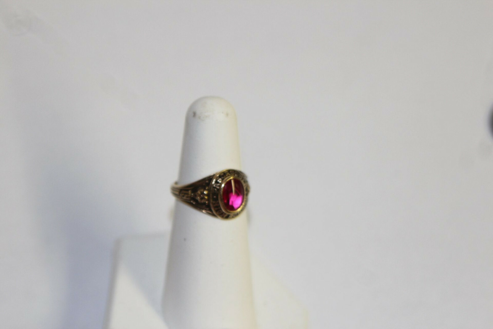 1956 Pascagoula Panthers (MS) “DJB” High School Class Ring 10K Red Stone sz 6