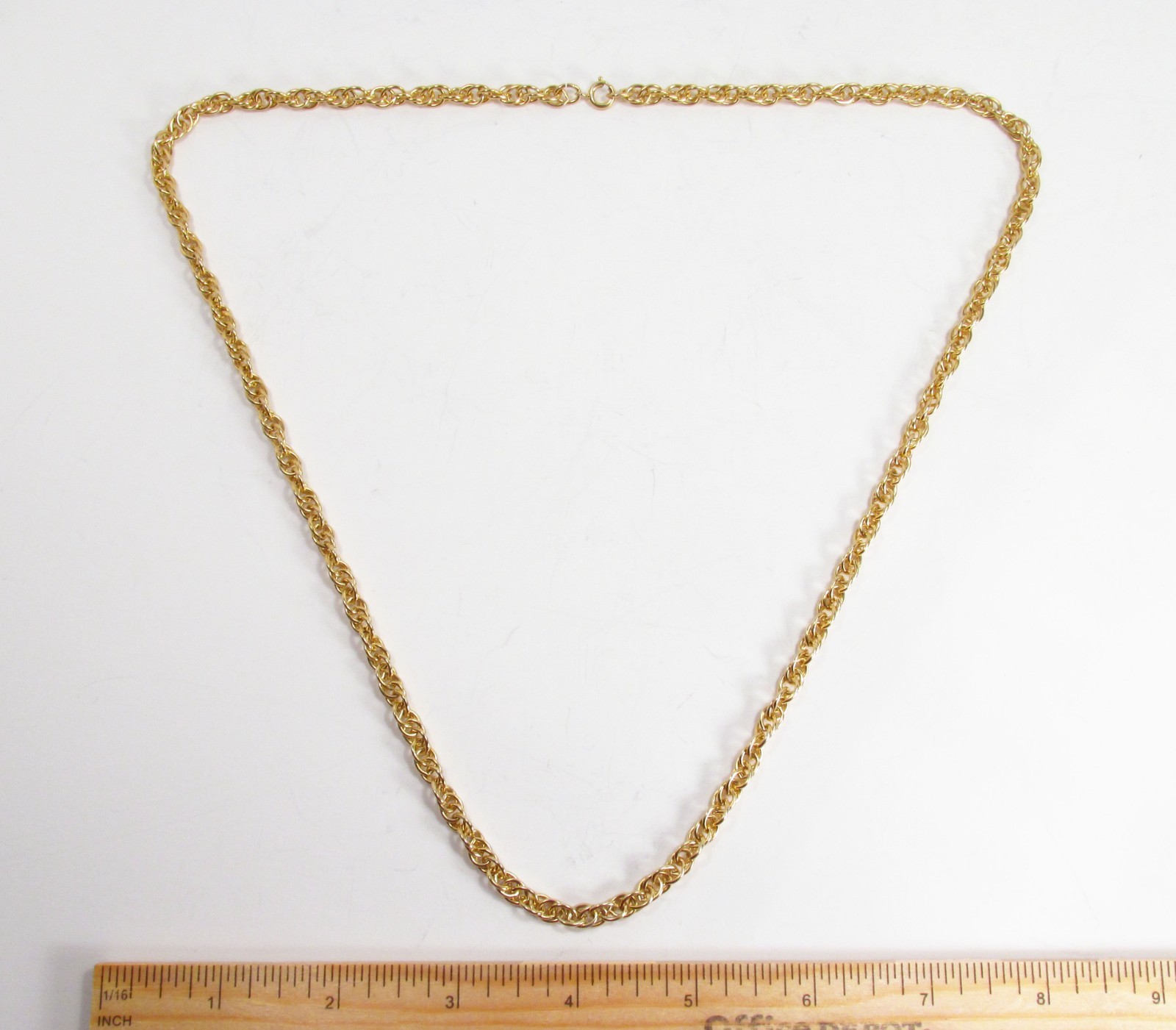 Vintage American Jewelry Chain Co. USA 12K Gold Filled Oval Link Necklace 26.5″