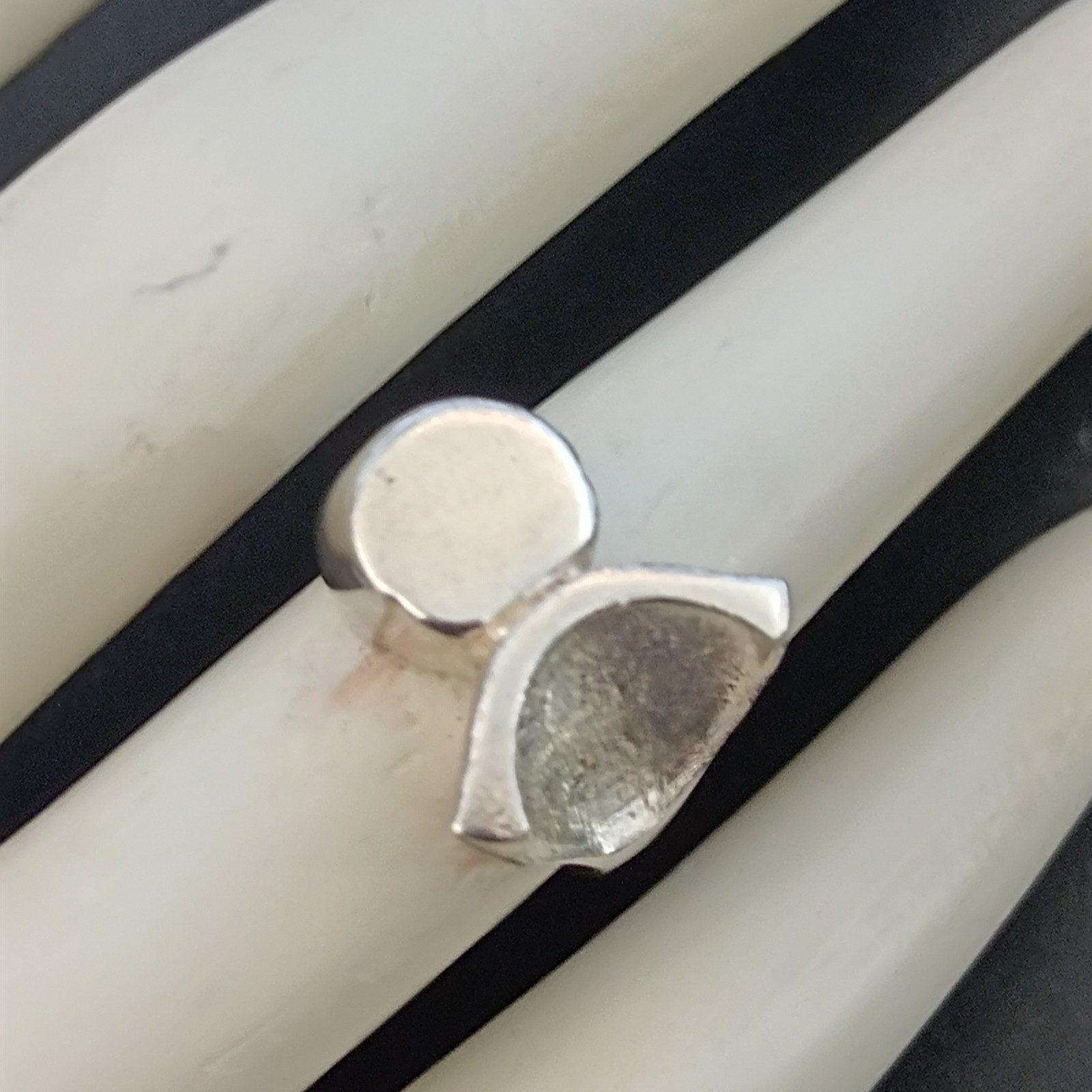 VTG Sterling Silver Ring Brutalist Modernist Sculptural Abstract Artisan OOAK 7