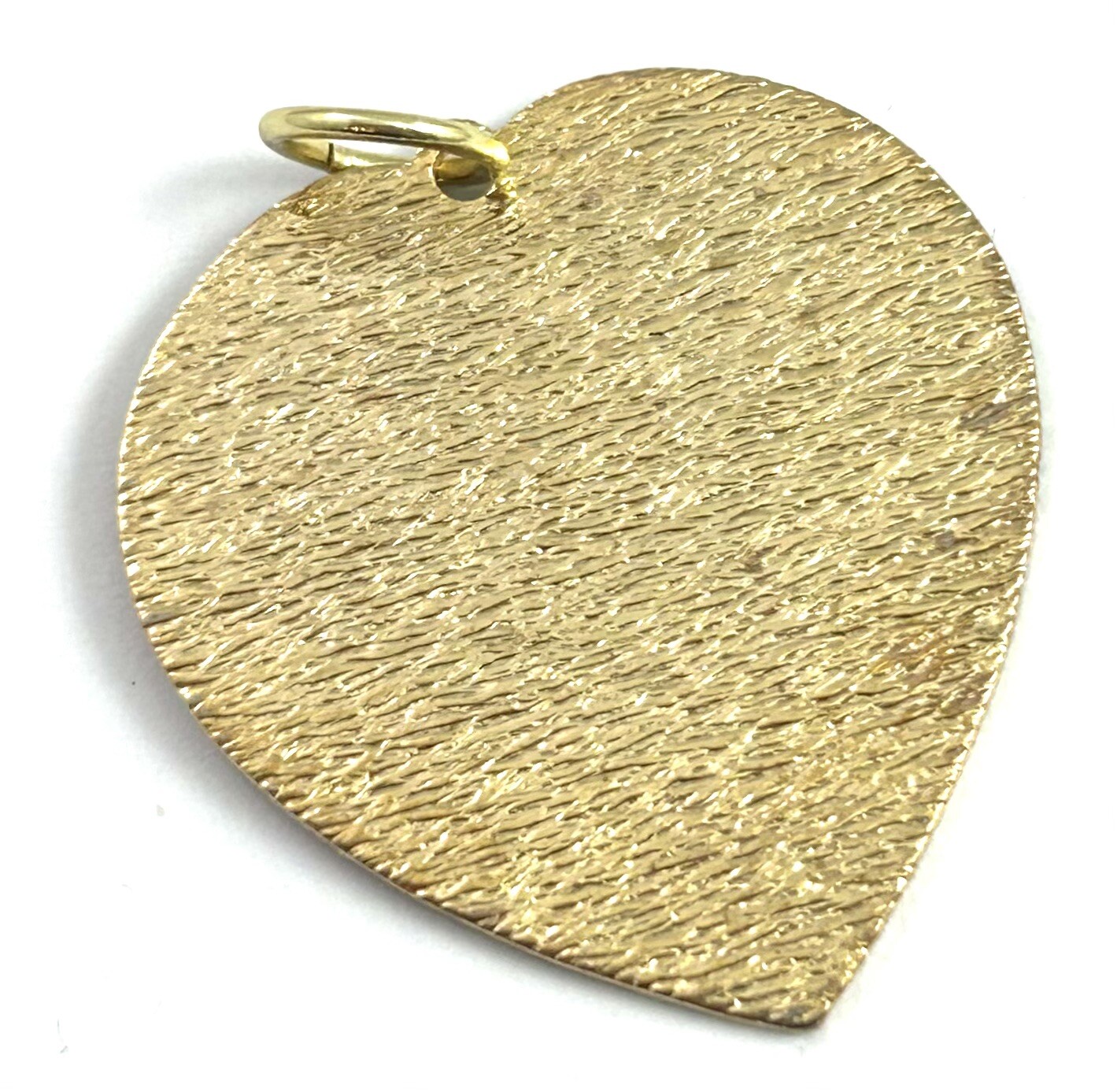 Vintage Heart Necklace Pendant Brushed Gold Tone Metal Love Gift Vintage Jewelry