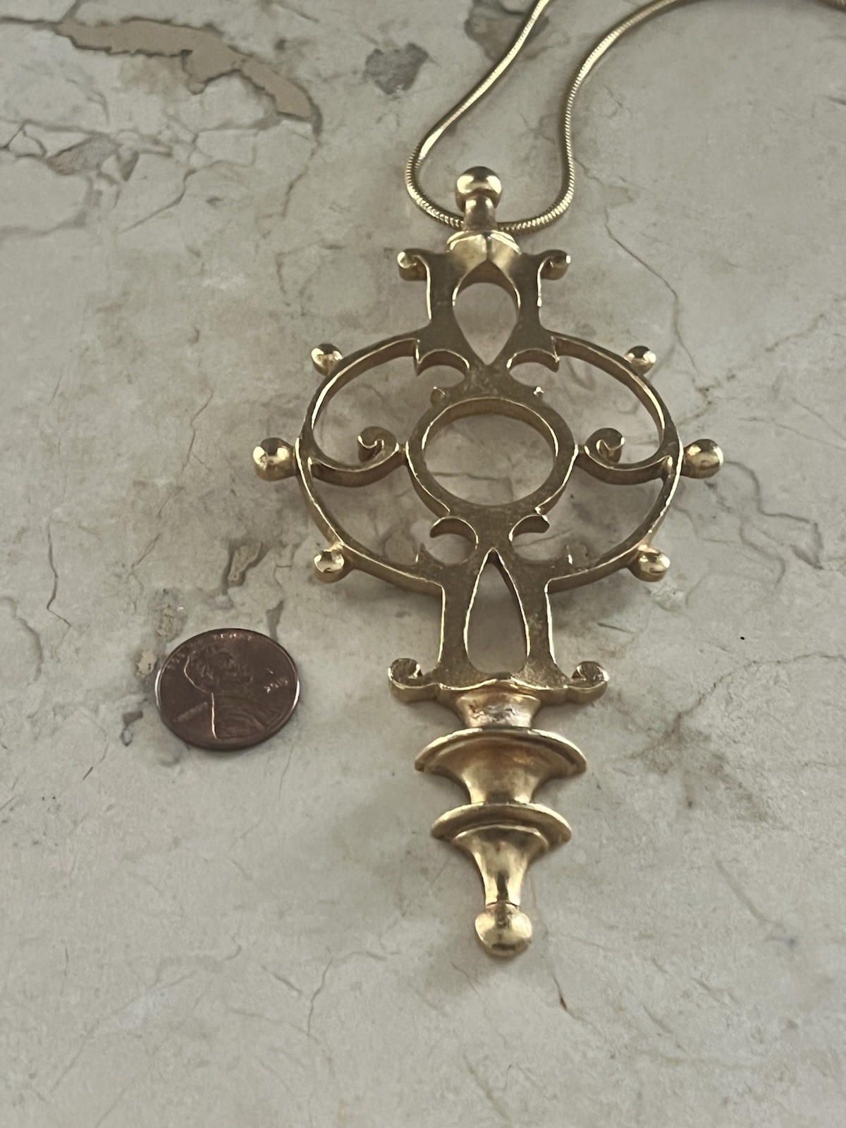 Vintage Arabesque Moroccan Lantern Fitting Pendant Alva Museum Replica Necklace