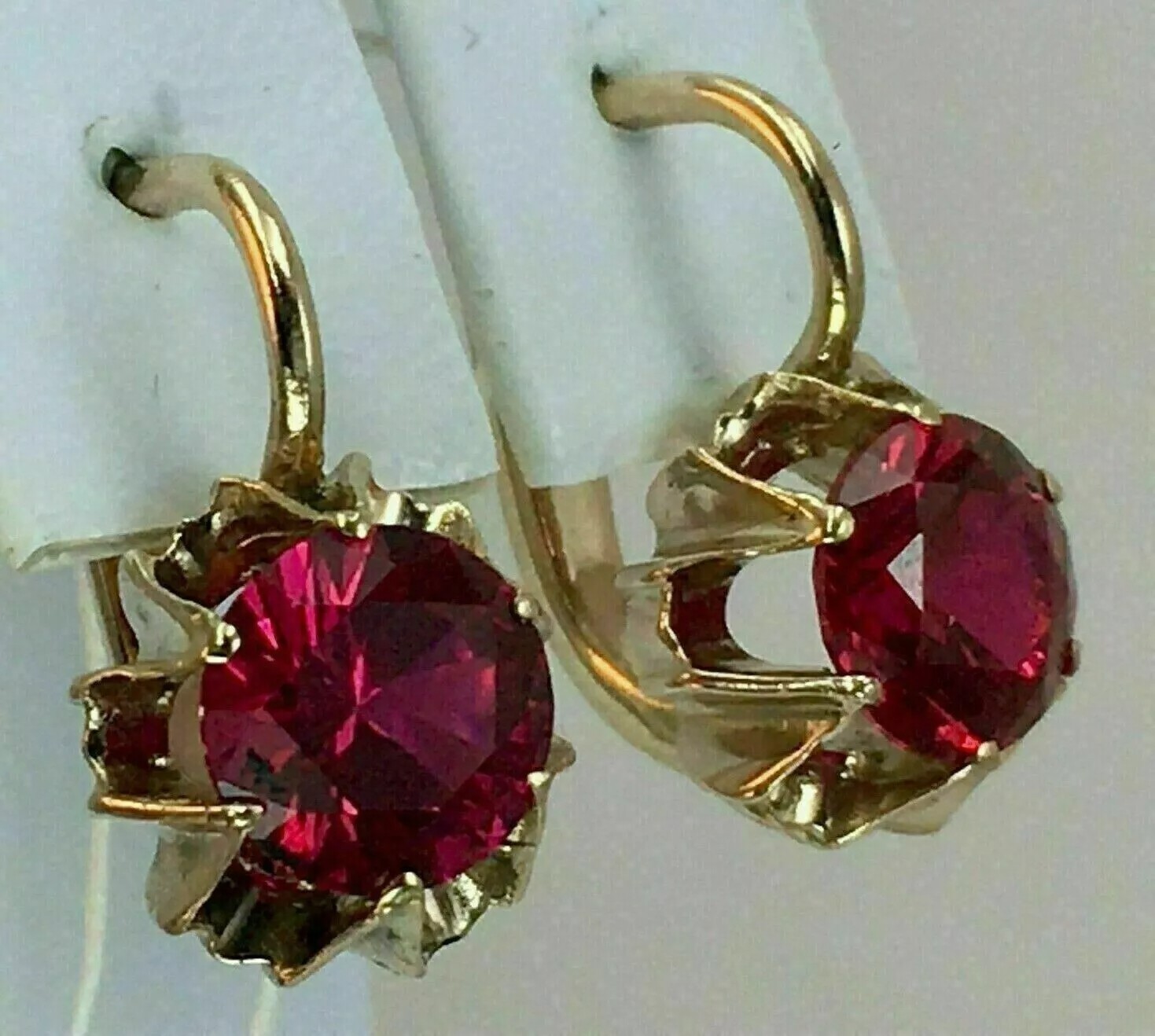 Round Cut Lab Created Diamond Engagement Woman’s Earring 14K Yellow Gold Finish