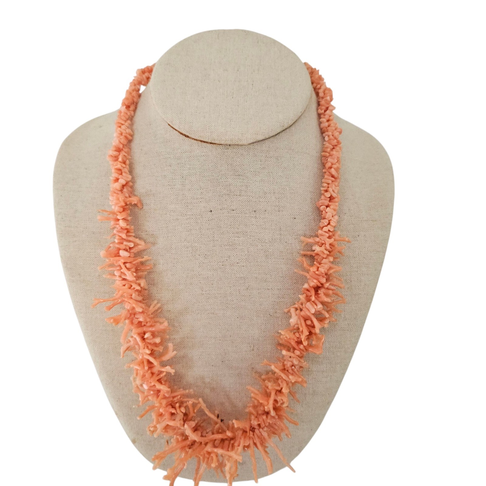Graduated Coral Branch Necklace Vintage Genuine Natural 22″