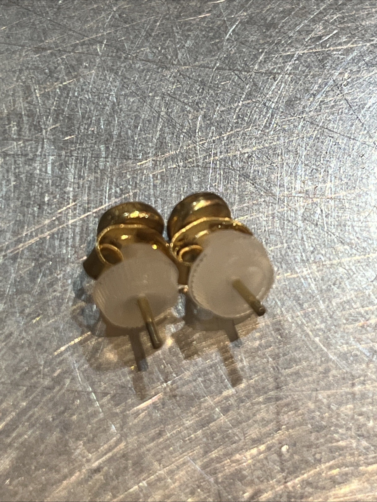 May Birthstone Earrings Gold Colored Vintage NOS