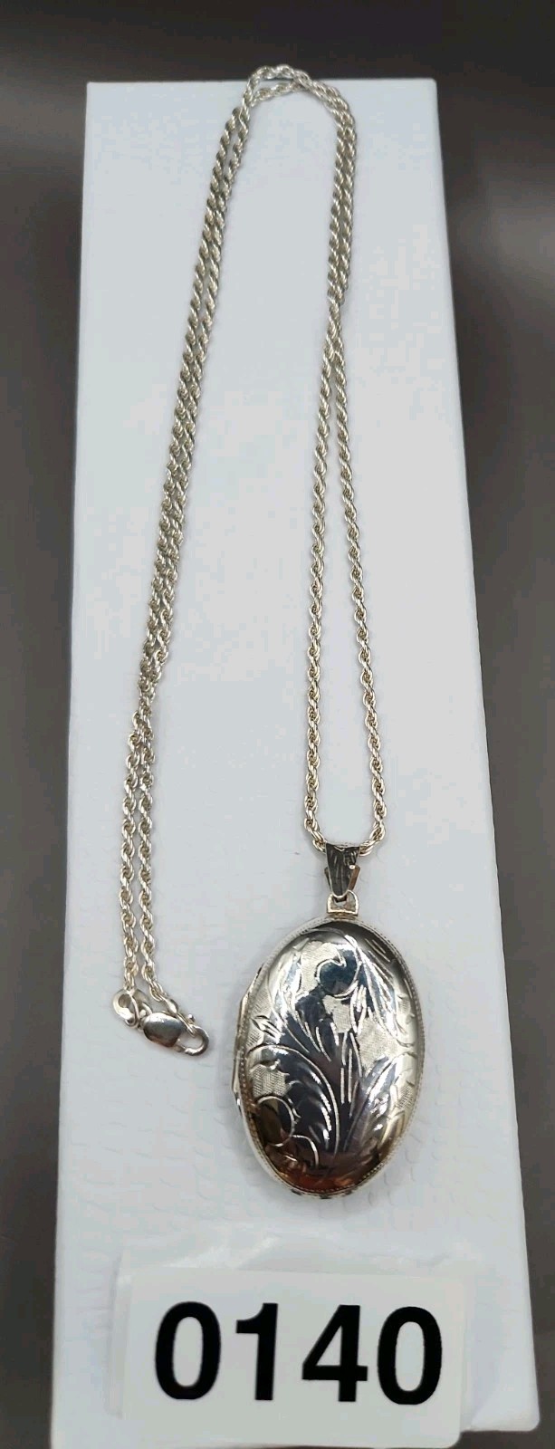 Vintage 925 Sterling Silver Engraved Locket Pendant/Necklace-24″ Chain- ITALY