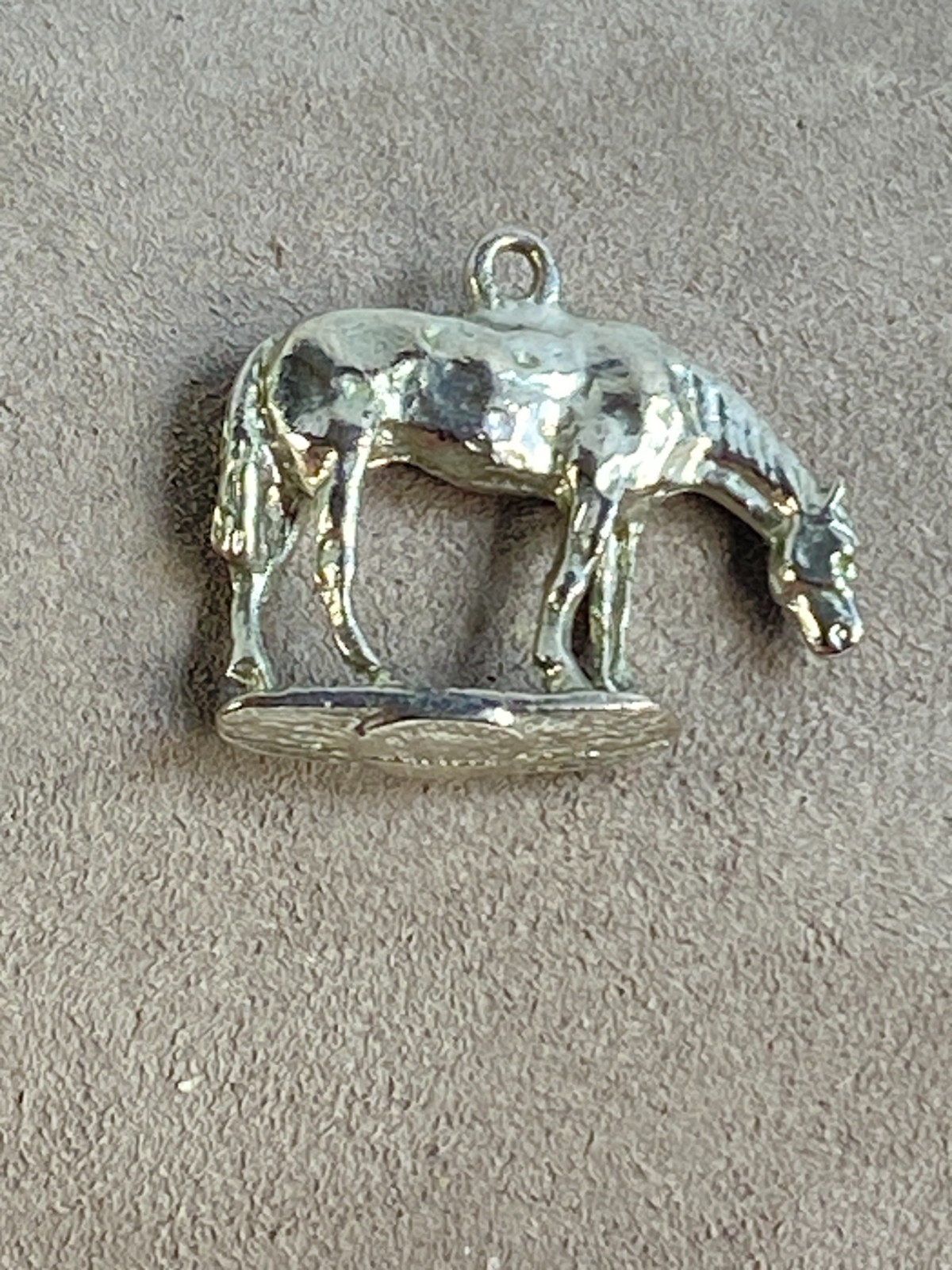 Equestrian Horse Charm Sterling Silver 3D Pendant 3.58G Vintage