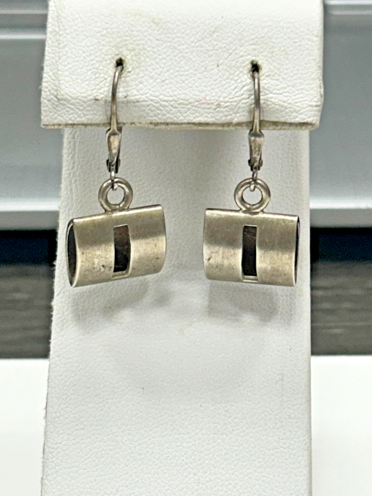 Vintage Modernist Signed Forbes 925 Sterling Silver Earrings
