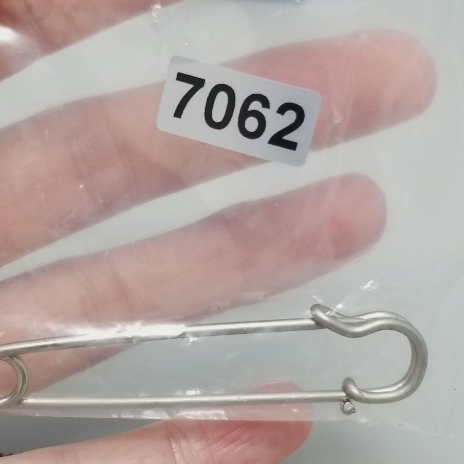 Vintage Large Safety Pin Brooch Silver Tone Kilt Shawl Scarf 2 1/2 Inch