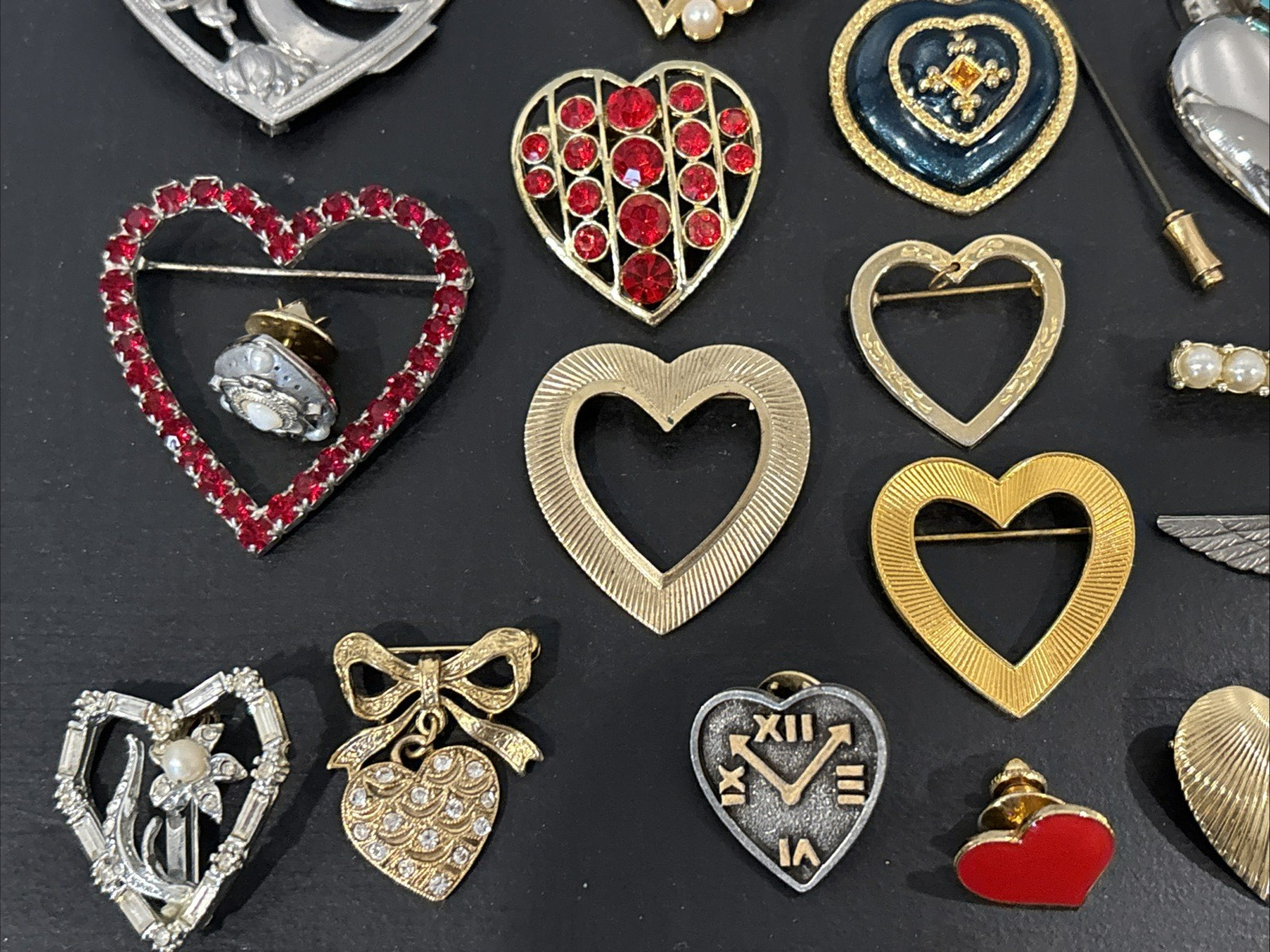 Lot 42 Vintage Now Pin Heart Hearts LC Sarah Coventry Avon Anne Klein ONLY $2