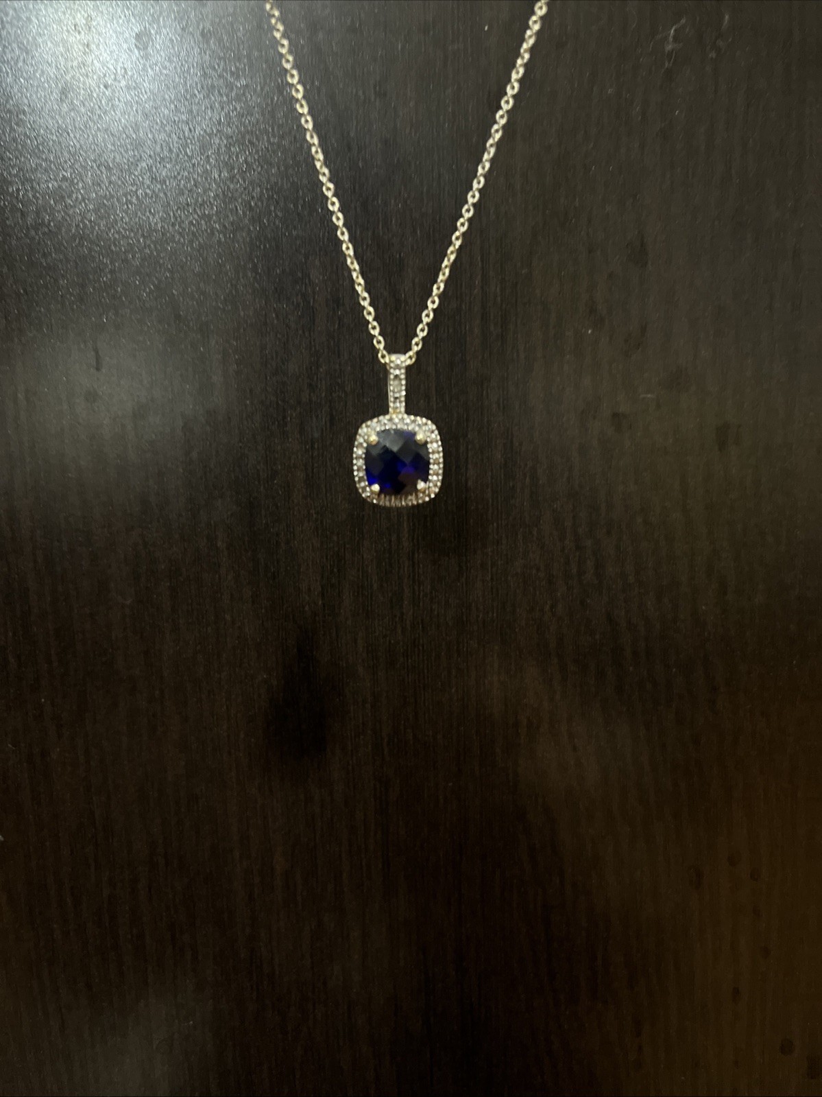 Blue Dimond 24K Yellow Gold Necklace